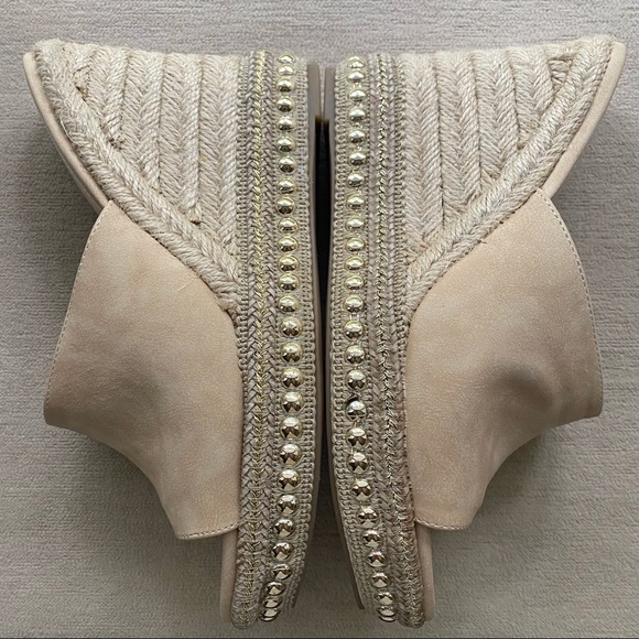 SEVEN DIALS SHANIA NATURAL/NUBUCK ESPADRILLE WEDGE SANDLE/SLIDE SZ 7.5 NWT - Picture 7 of 14